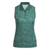 Adidas Ladies Sleeveless Digitized Print Golf Polo Shirt IX3659 - Image 6