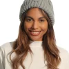 Island Green Golf IGLHAT2223 Ladies Chunky Knit Faux Fur Pom Pom Bobble Hat Grey