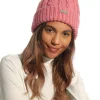 Island Green Golf IGLHAT2223 Ladies Chunky Knit Faux Fur Pom Pom Bobble Hat Pink - Image 2