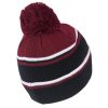 Island Green Golf IGHAT2135 Men's Knitted Bobble Hat Black/Red/White - Image 2