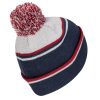 Island Green Golf IGHAT2135 Men's Knitted Bobble Hat Navy/Light Grey/Deep Red - Image 2