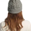 Island Green Golf IGLHAT2223 Ladies Chunky Knit Faux Fur Pom Pom Bobble Hat Grey - Image 2