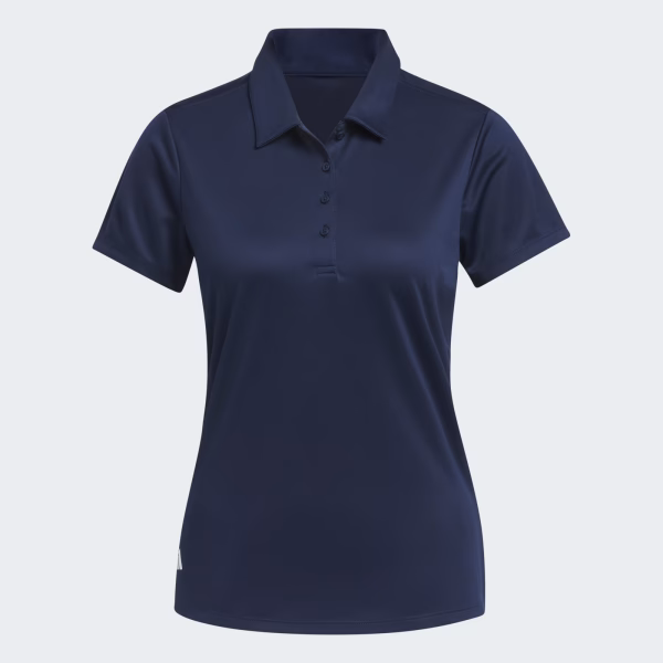 Ladies Solid Performance Navy -Short Sleeve Polo Shirt - Image 2