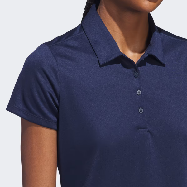 Ladies Solid Performance Navy -Short Sleeve Polo Shirt - Image 6