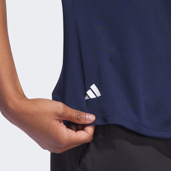 Ladies Solid Performance Navy -Short Sleeve Polo Shirt - Image 7
