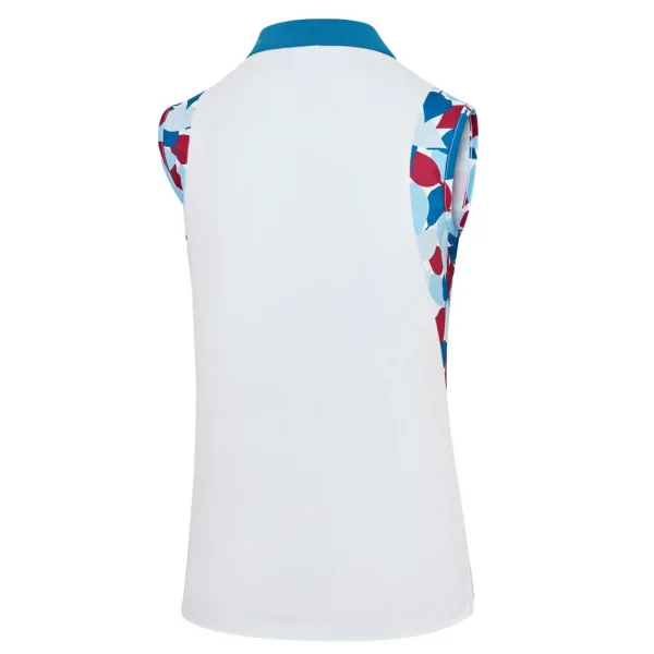 IslandGreen Ladies Sleeveless Polo - White - Image 2
