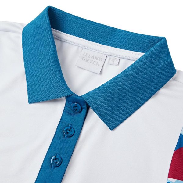 IslandGreen Ladies Sleeveless Polo - White - Image 4