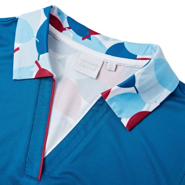 IslandGreen Ladies Sleeveless Polo – Blue - Image 2
