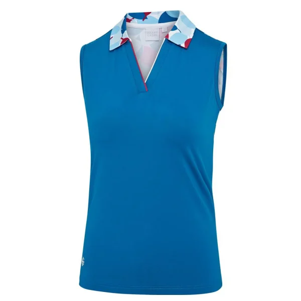 IslandGreen Ladies Sleeveless Polo – Blue - Image 4