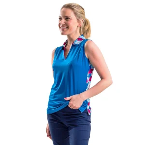 IslandGreen Ladies Sleeveless Polo – Blue Code IGLTS2335