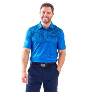 Island Green Graded Print Polo - Blue IGTS2343