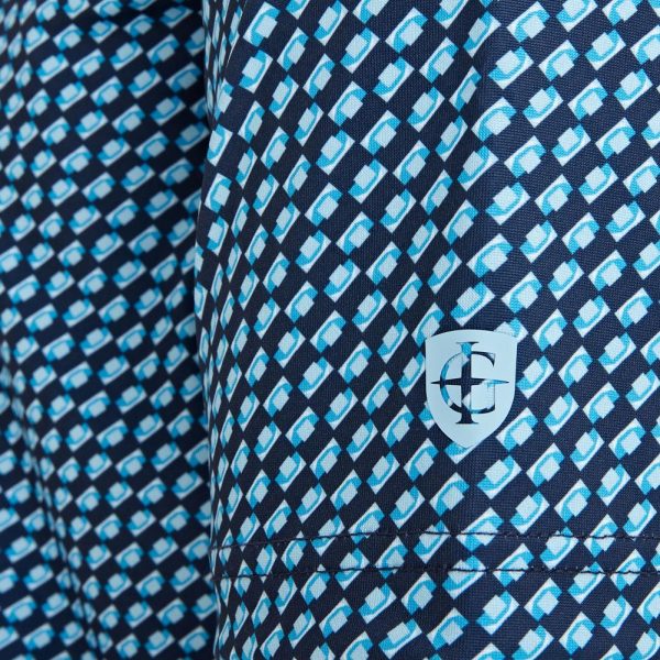 Island Green Abstract Print Polo - Navy - Image 3