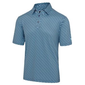 Island Green Abstract Print Polo - Navy IGTS2342