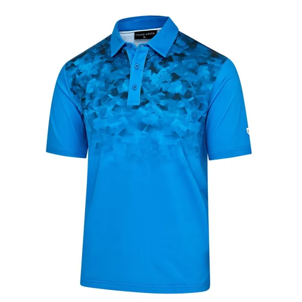 Island Green Graded Print Polo - Blue - Image 3