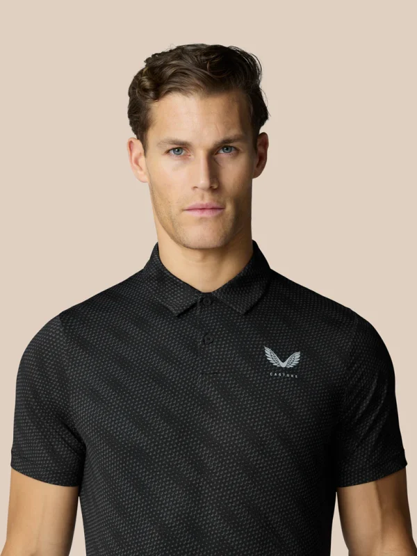 Castore Club Golfball Print Polo - Black - Image 5