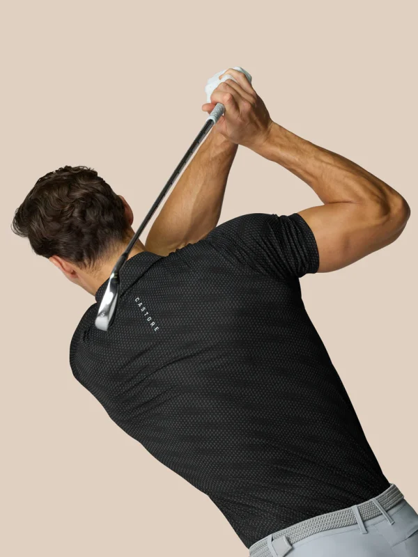 Castore Club Golfball Print Polo - Black - Image 6