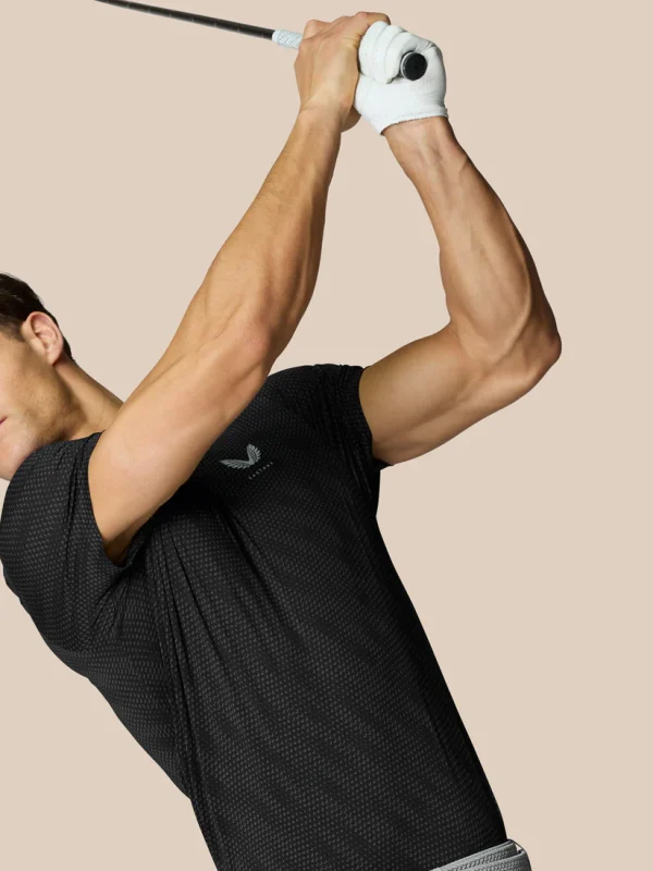 Castore Club Golfball Print Polo - Black - Image 7