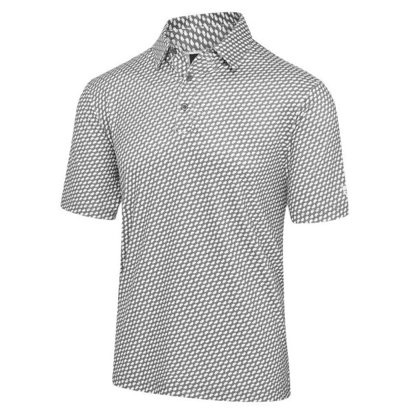 Island Green Abstract Print Polo - Grey - Image 2