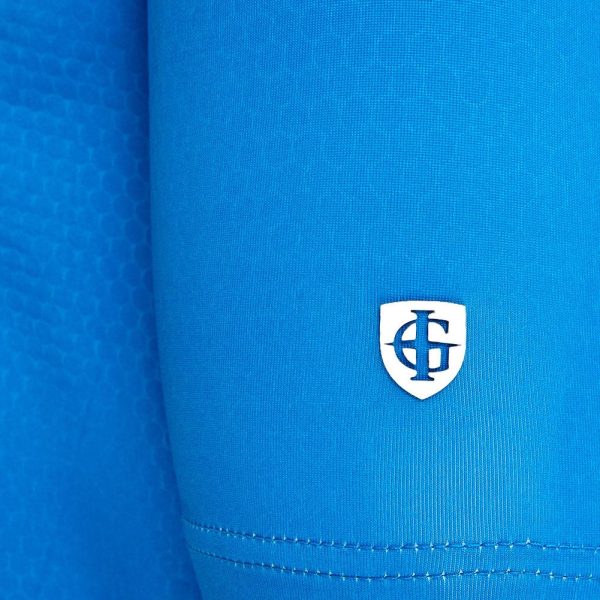 Island Green Allover Laser Print Polo - Blue - Image 4