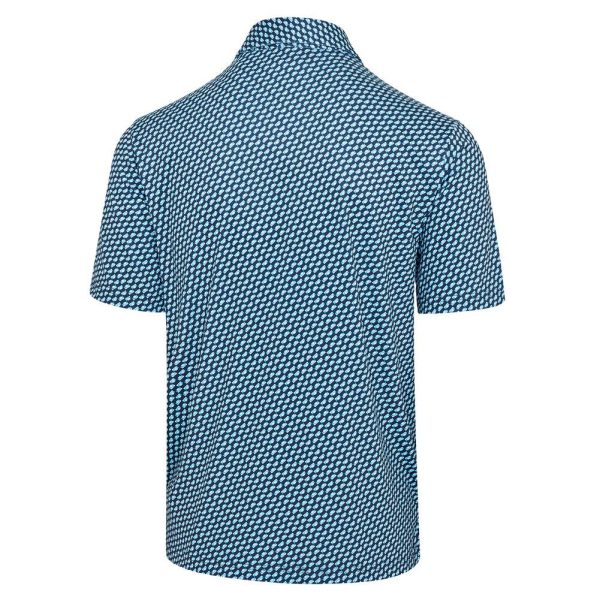 Island Green Abstract Print Polo - Navy - Image 2