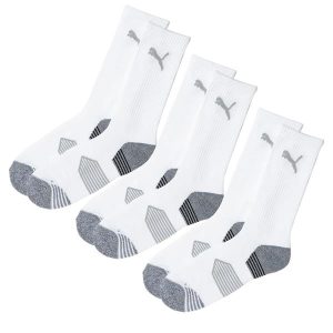 Puma Gents Essential Crew Cut Sock 3-Pairs 8-12 White