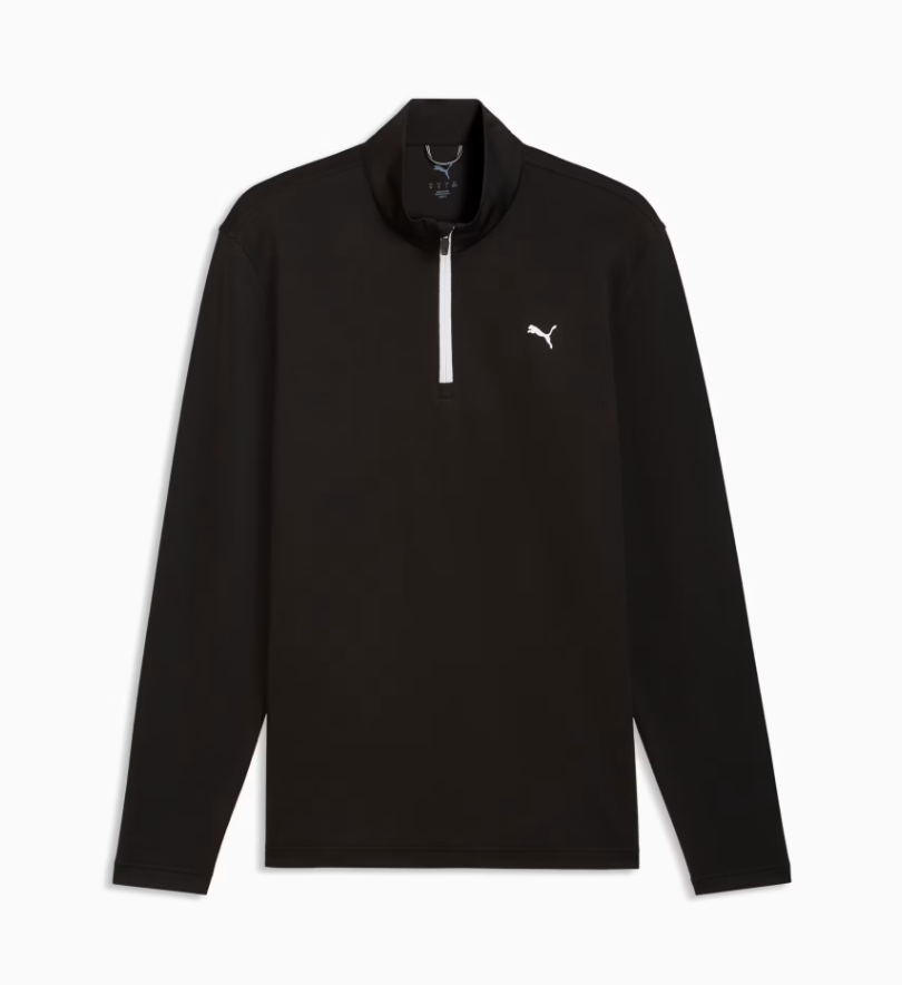Puma Pure 3.0 Texture 1/4 Zip Midlayer - Black/White Glow