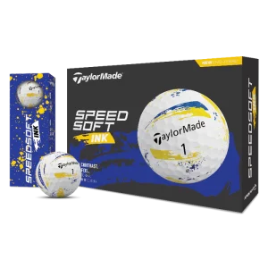 TaylorMade SpeedSoft Golf Balls Ink Blue/Yellow